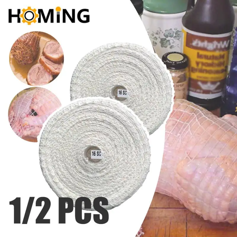 3m Cotton Thread Packing Net Sleeve Elastic Ham Sausage Meat Cooking Kitchen Net Bag Meter Cotton Barbecue Net Hot Dog Sausage