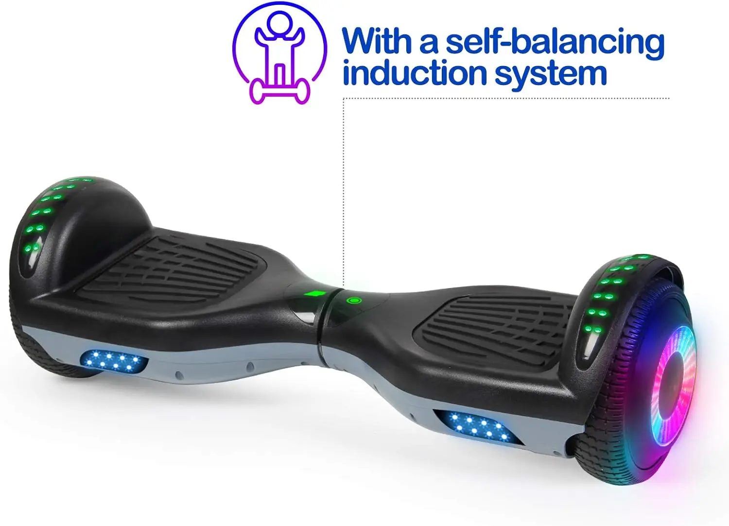 Hoverboard, with Bluetooth and Colorful Lights Self Balancing Scooter