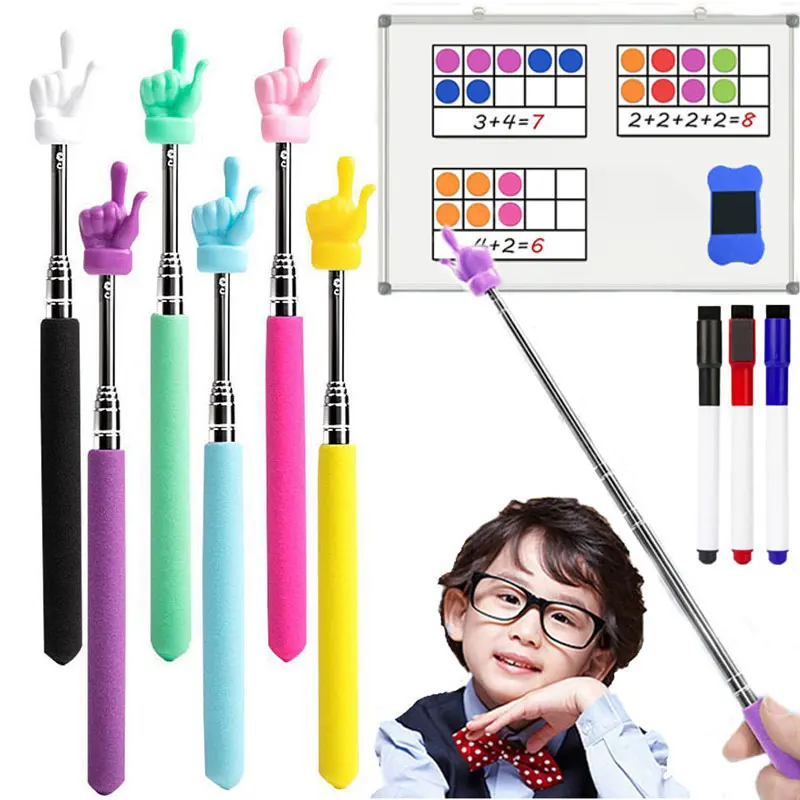 Retractable Teacher Pointer Finger Reading Guide Kids Teaching Tools Telescopic Sticks Children Learning Games Educational Toys