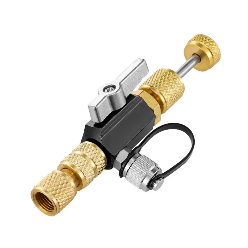 Universal Refrigeration Valve Core Repair Tool Solid Brass Ball Valve 1/4