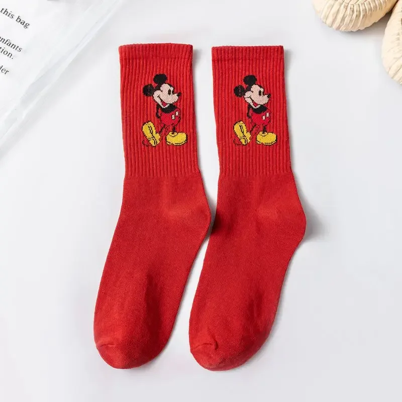 جوارب رياضية أنيمي لطيف ميكي ماوس دونالد داك ديزي كارتون منتصف أنبوب الجوارب مريحة Kawaii هدايا للفتيات