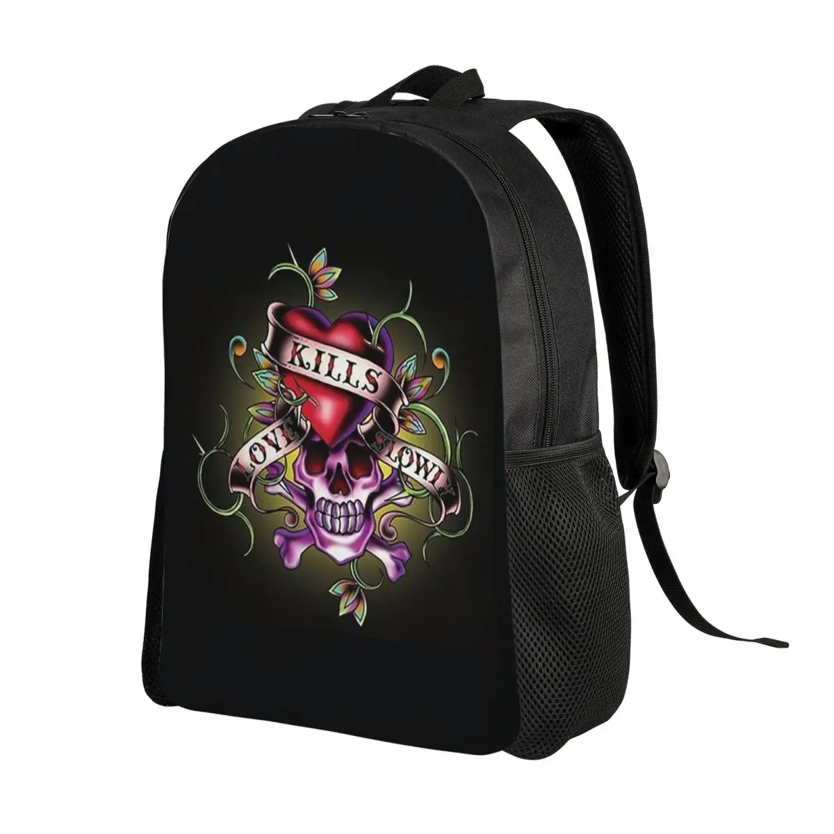 Ed Hardy Love Kills Slowly Backpack Daypack Large Capacity Kids BookBag School Bag Shoulder Bags for Men Women