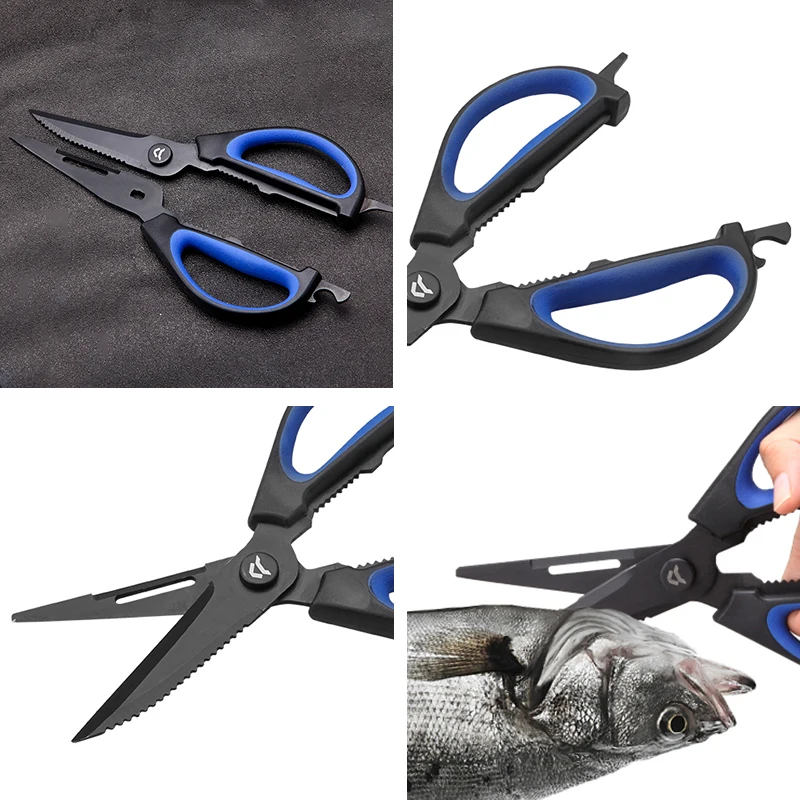 Home multifunctional scissors Fish maw cut open shrimp cut kitchen cut outdoor scissors curved mouth scissors