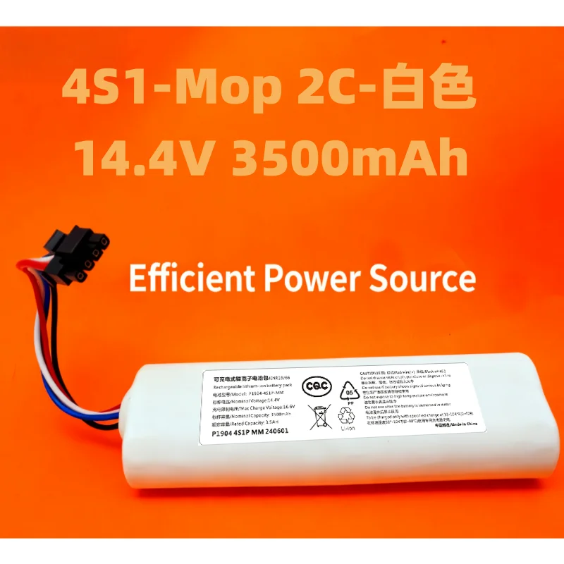 

Battery For Xiaomi Robot Vacuum Mop 2C P2026-4S1P-MMBK 14.4V 3500mAh RLS3 Cleaner LDS Finder Long Lasting Power Replacement