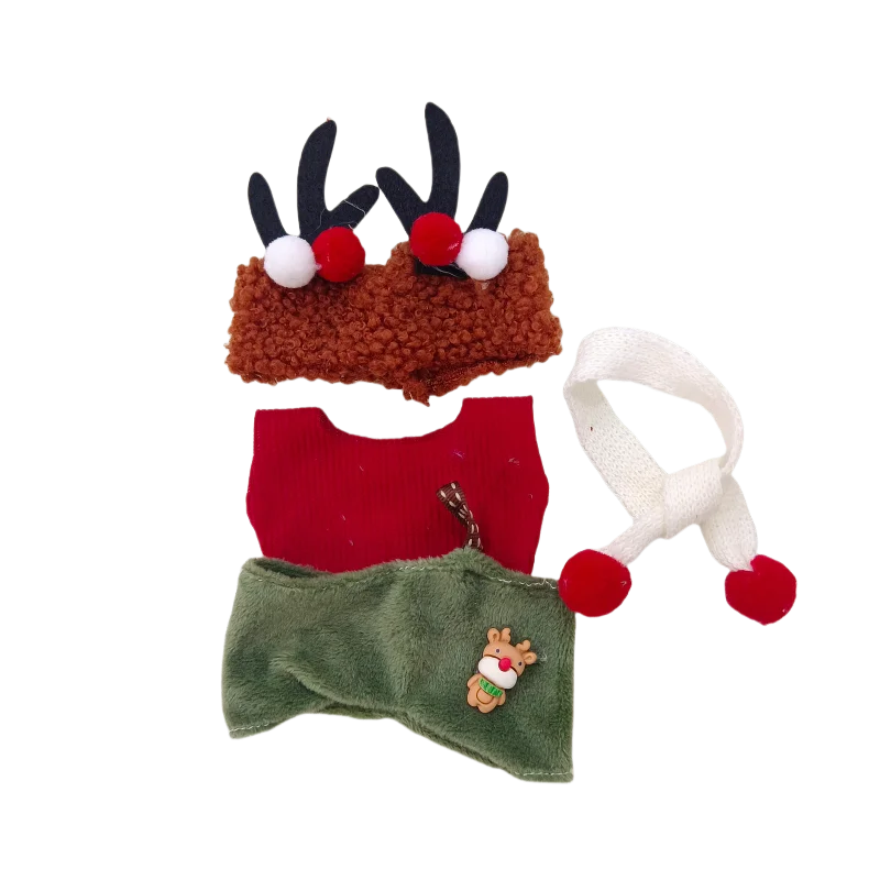 لعبة دمية عيد الميلاد جو زي تغيير مجموعة ملابس لابوبو هدايا سانتا كلوز العصرية والمتعددة الاستخدامات