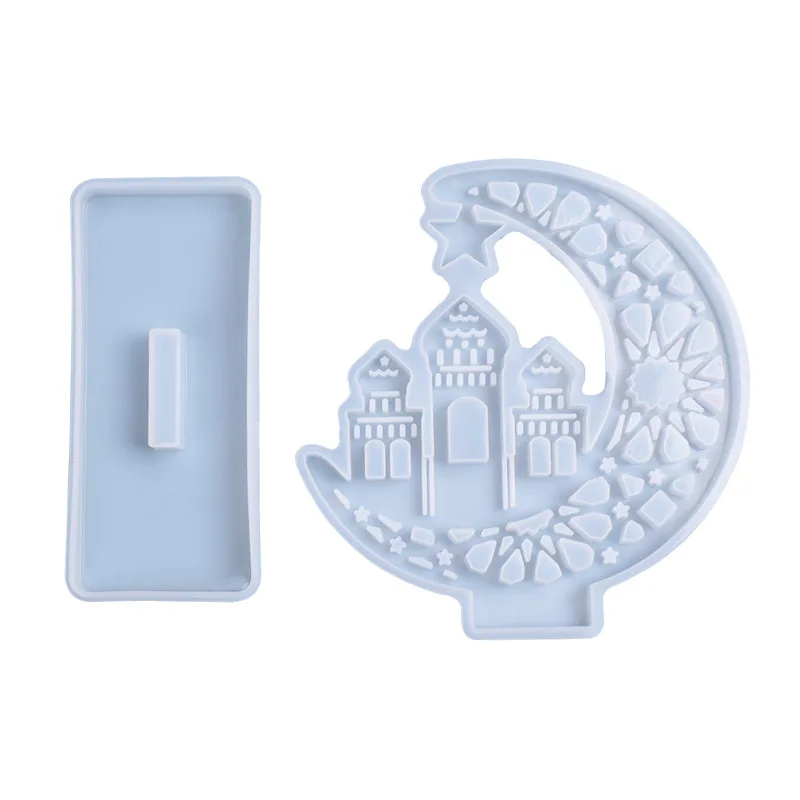 Castle Ghost Exhibition Board Resin Mold Silicone DIY Display Resin Moulds Transparent Epoxy Resin For Crafts Table Decoration