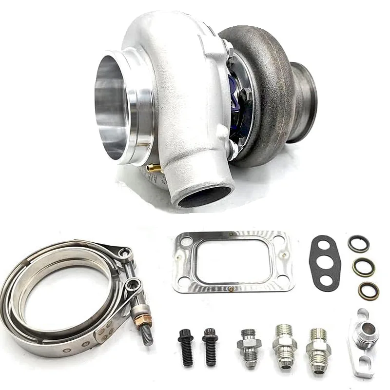 GT3076 Journal Bearing Turbocharger T3 Inlet 3 Vband Outlet A/R .63 600HP Universal Turbo