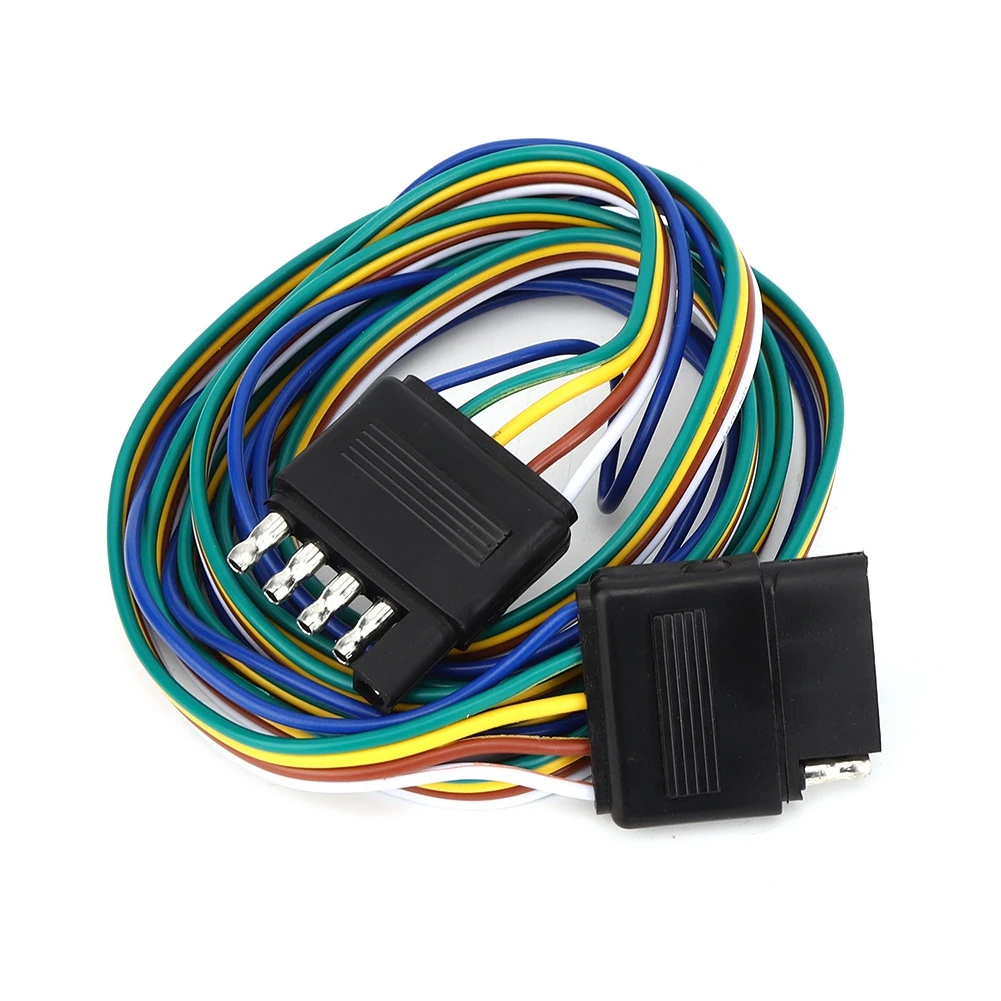 US- 5-Pin Flat Connector Plug with 72-Inch Color Coded Wiring Harness Extension  Suitable for RVs and Various Trailers