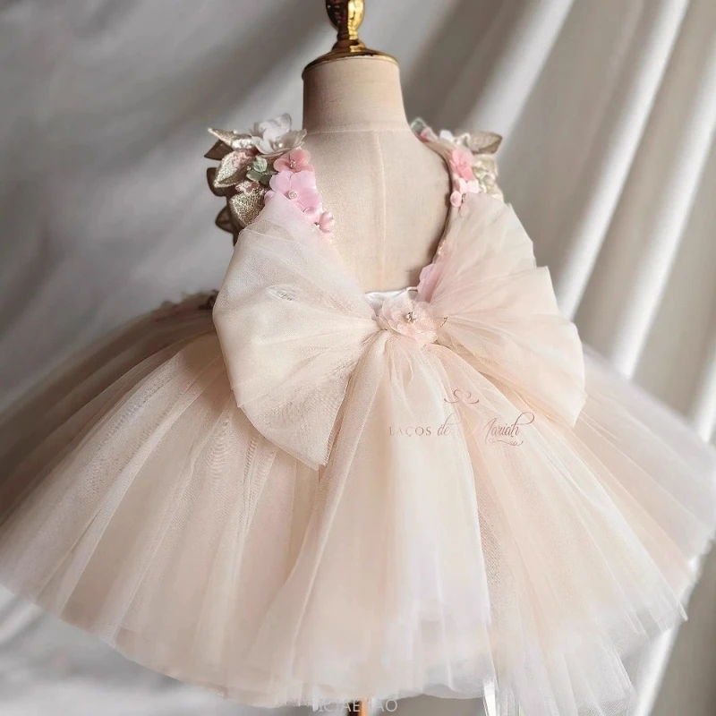 Wed Dress Summer Children Girls First Birthday Floral Princess Gown Costumes Flower Dresses Clothes Clothing Baby Kids Clothing view 3