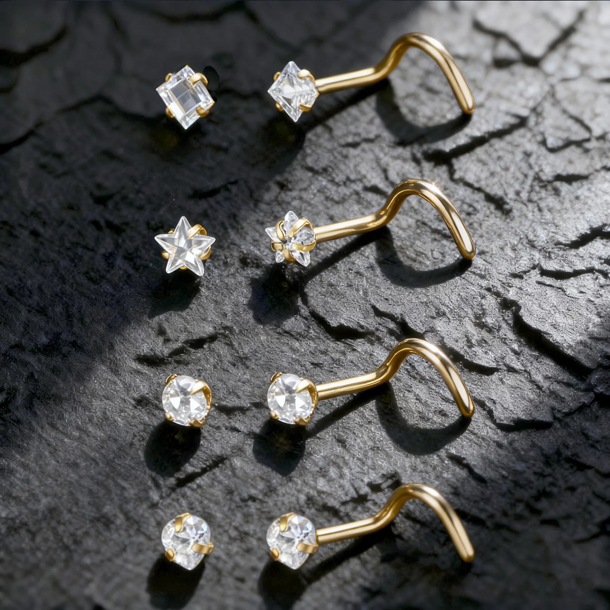 4pcs/Set Glitter Nose Studs 20 - Body Jewelry Men ulasan dan harga