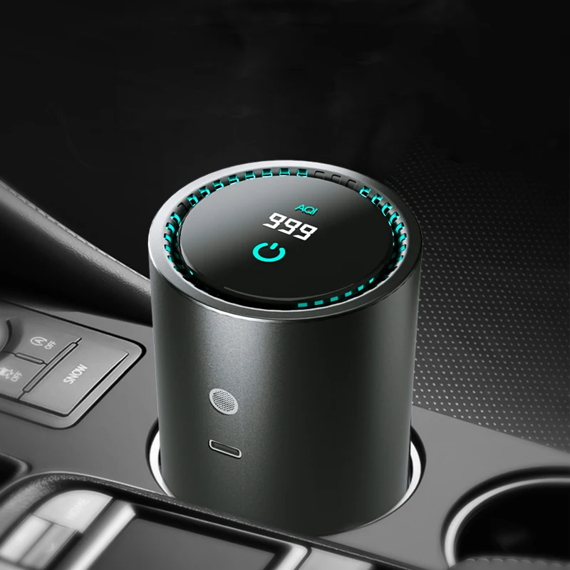 LONHOMON Car Air Purifier Negative Ion Generator HEPA  Filter Air Cleaner Odor Removal Aroma Diffuser Portable Air Purifiers