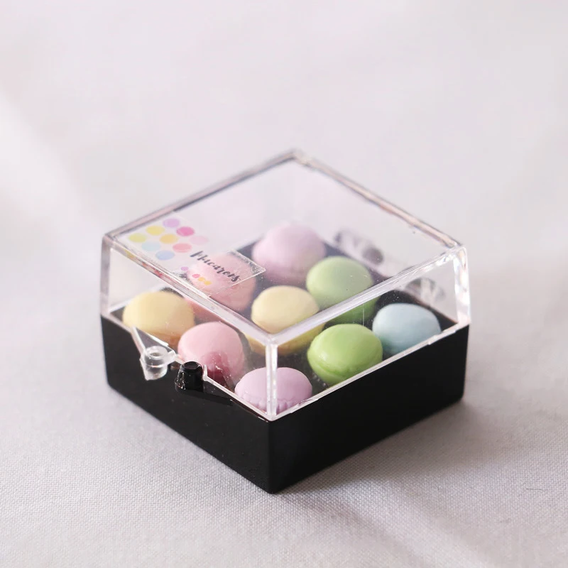 12 Stks/partij Poppenhuis Miniatuur Voedsel Mini Macaron Voor 1/12 Pop Keuken Speelgoed