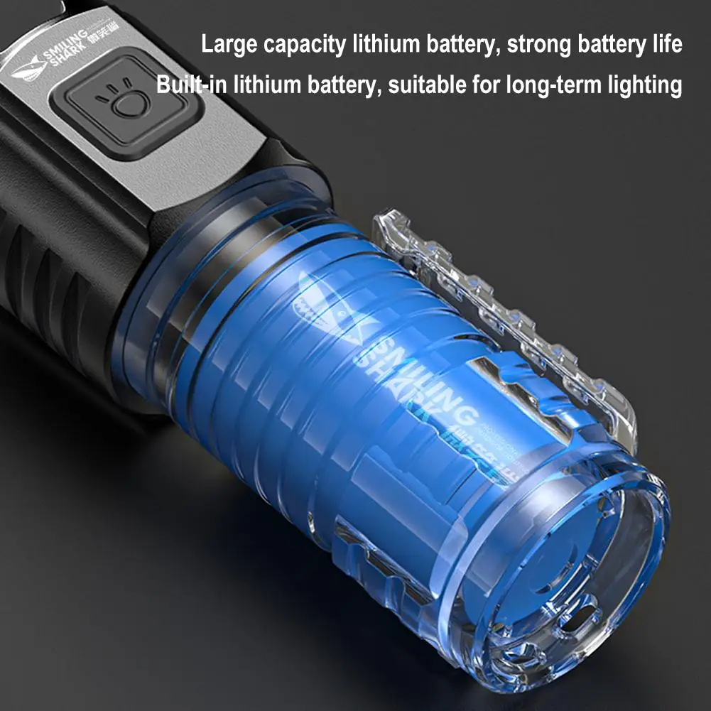 Three-Eyed Monster Mini Flash Super Power Flashlight Flashlight Strong Light Rechargeable Super Bright, Portable Lighting