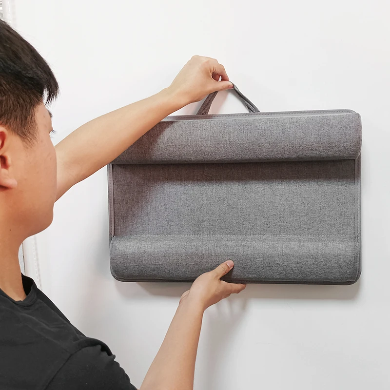 Mesa de computador portátil, compatível com laptops sob 17 polegadas, adequado para o trabalho no sofá, vem com alça acessível