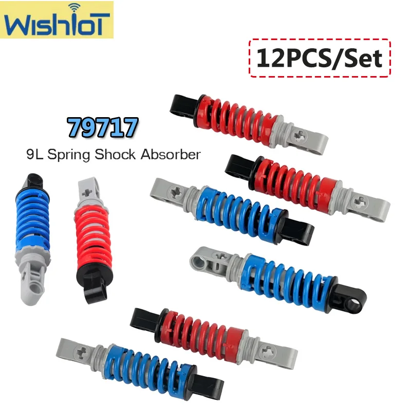 ชุดโช้คอัพสปริง 12 ชิ้น/ชุด ขนาด 9 ลิตร อะไหล่ประกอบชุดตัวต่อแบบเทคนิค รุ่น 9717c01 สำหรับประกอบรถโมเดล MOC อุปกรณ์เสริมรถจักรยานยนต์