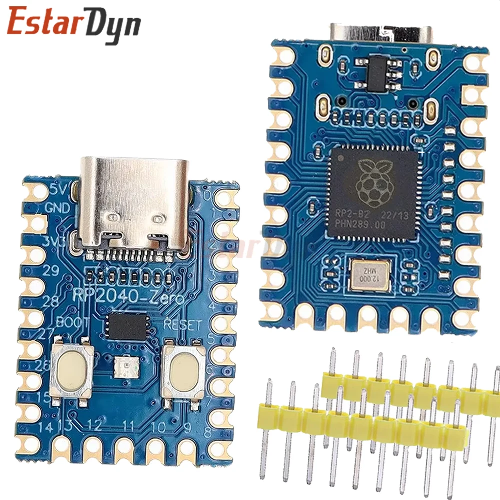 Estardyn RP2040-Zero Dual-Core 133MHz Microcontroller 2MB Flash 264KB SRAM GPIO USB Type-C Development Board for Raspberry Pi