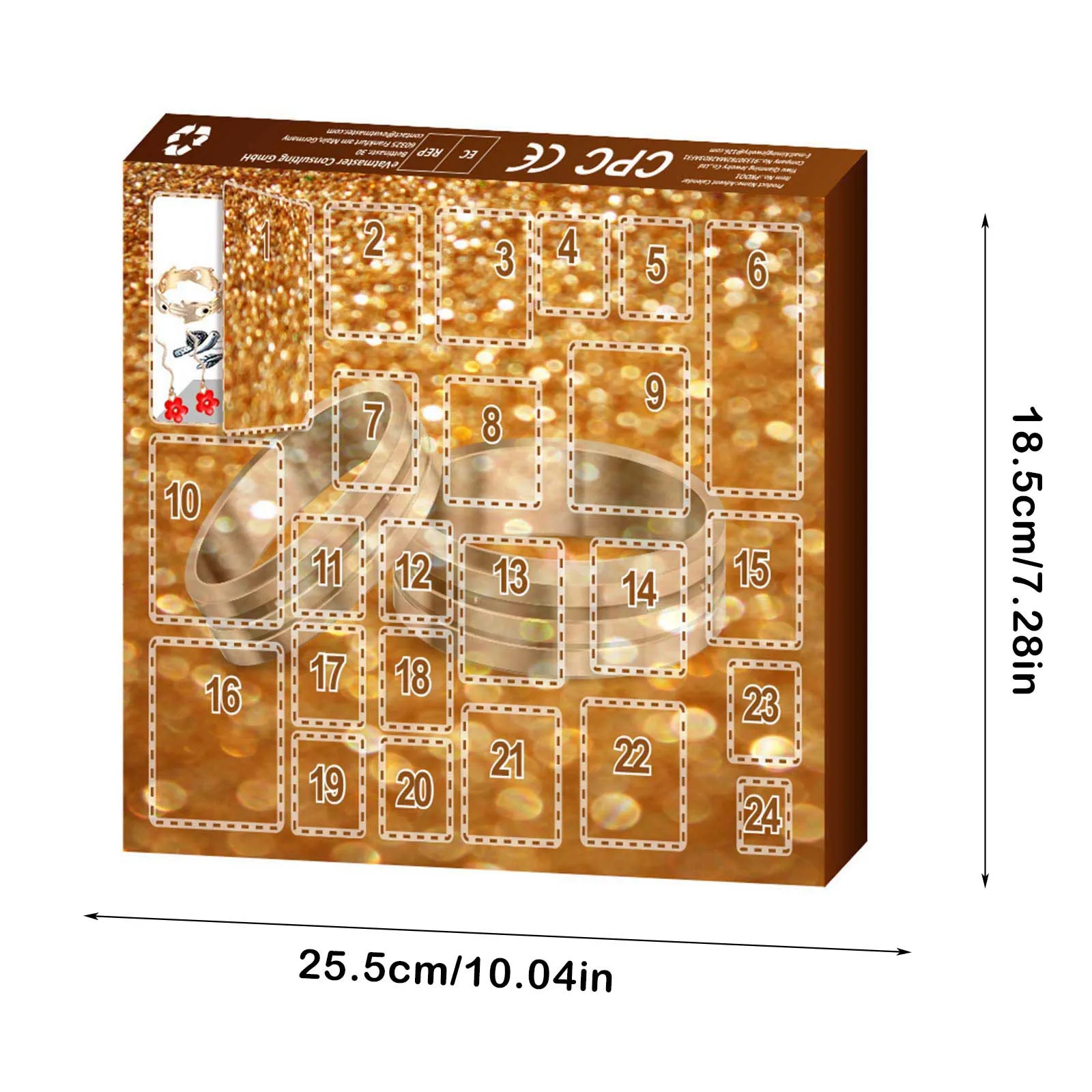 Guirlande de noël à piles avec minuterie, compte à rebours, calendrier de l'avent de noël pour enfants, ensemble de bijoux, bague, montre de sable, 5 Min