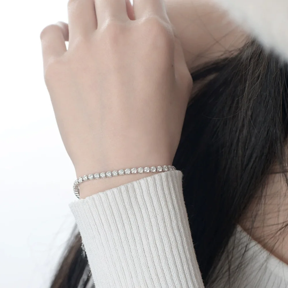 JH 925 فضة مويسانيتي سوار للتنس هدية الخطوبة للنساء الرجال D VVS1 غرامة مجوهرات مع شهادة GRA