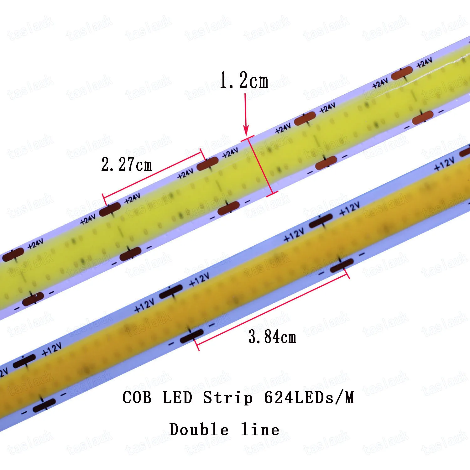 DC24V12V 4000K pasek COB LED taśma oświetlająca dwurzędowa linia 624LED/m elastyczny FOB o dużej gęstości 12mm biały liniowy ściemniacz