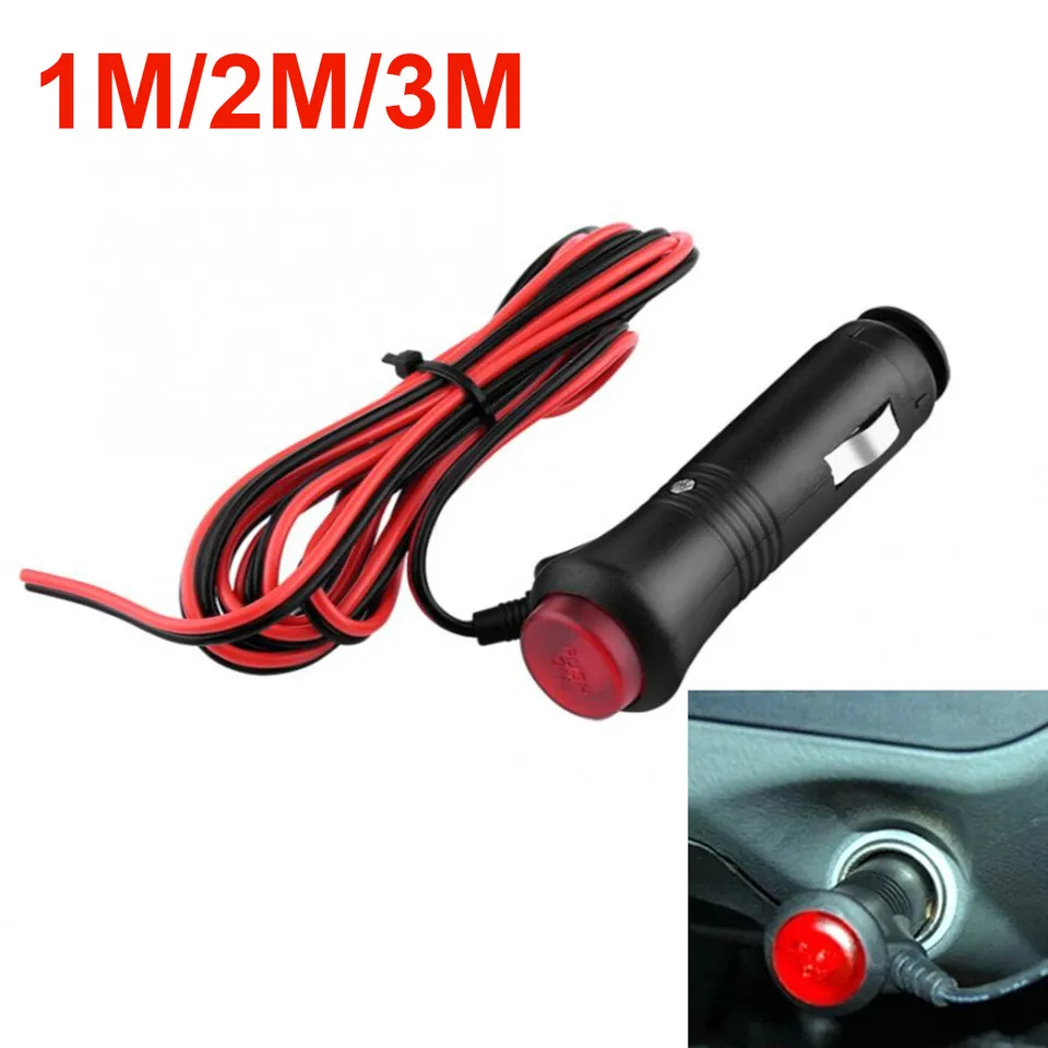 cigarette lighter socket pinout 18AWG Cigarette Lighter Plug Wire Harness For LED Light Bar