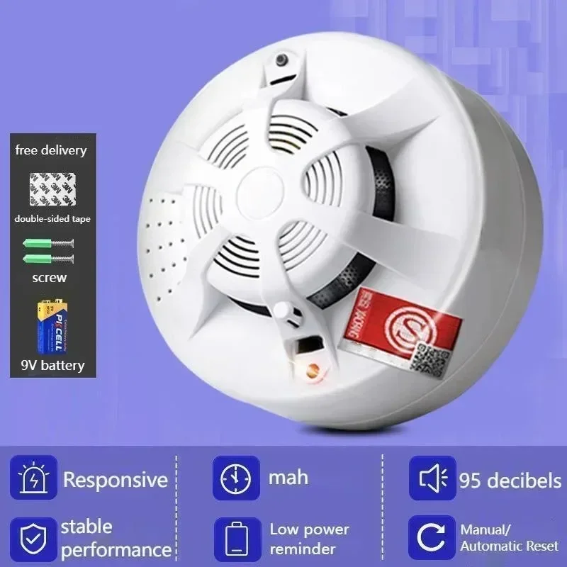Rilevatore di fumo con allarme antincendio con batterie Rilevatore di fumo antincendio wireless Rilevatore di fumo sensibile per la casa della scuola del centro commerciale