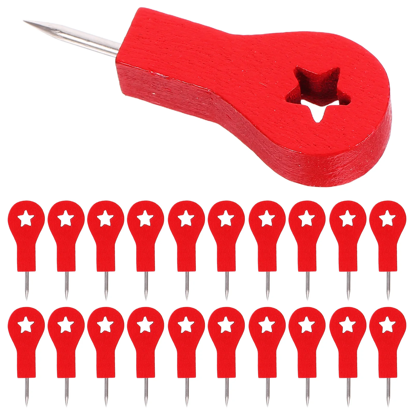 50pcs Wooden Arrow Pins Red Map Push Thumb Tacks for Bulletin Boards Cork Walls Travel Flags Office Supplies Decorative