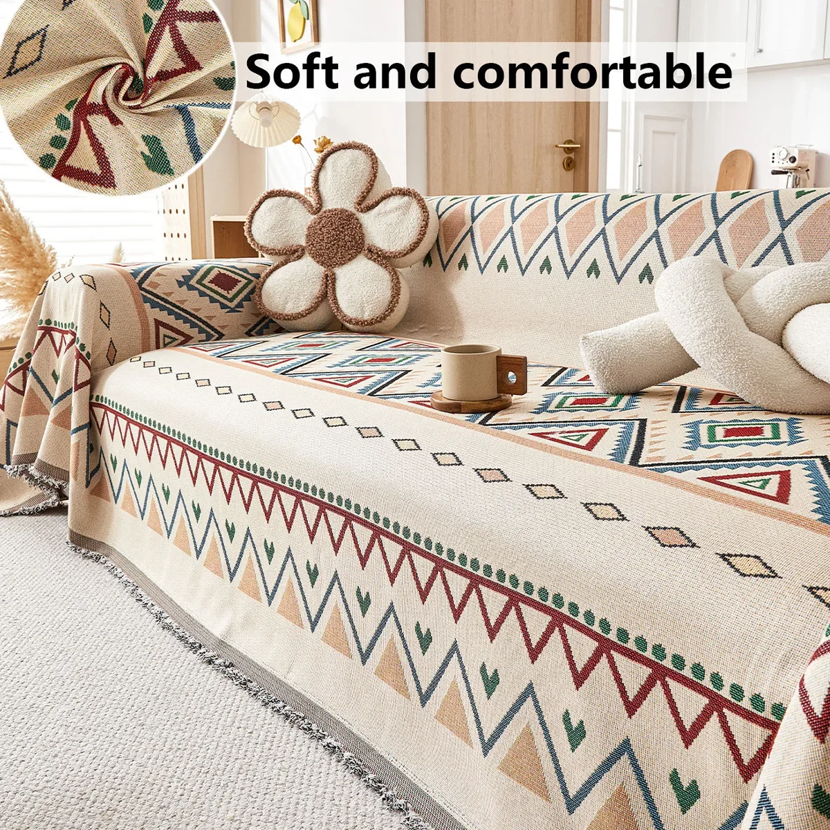 Bohemian Style Sofa Cover Fabric Shenier Sofa Cover Universal Versatile Sofa Cushion Towel Multifunctional Decorative Blankets