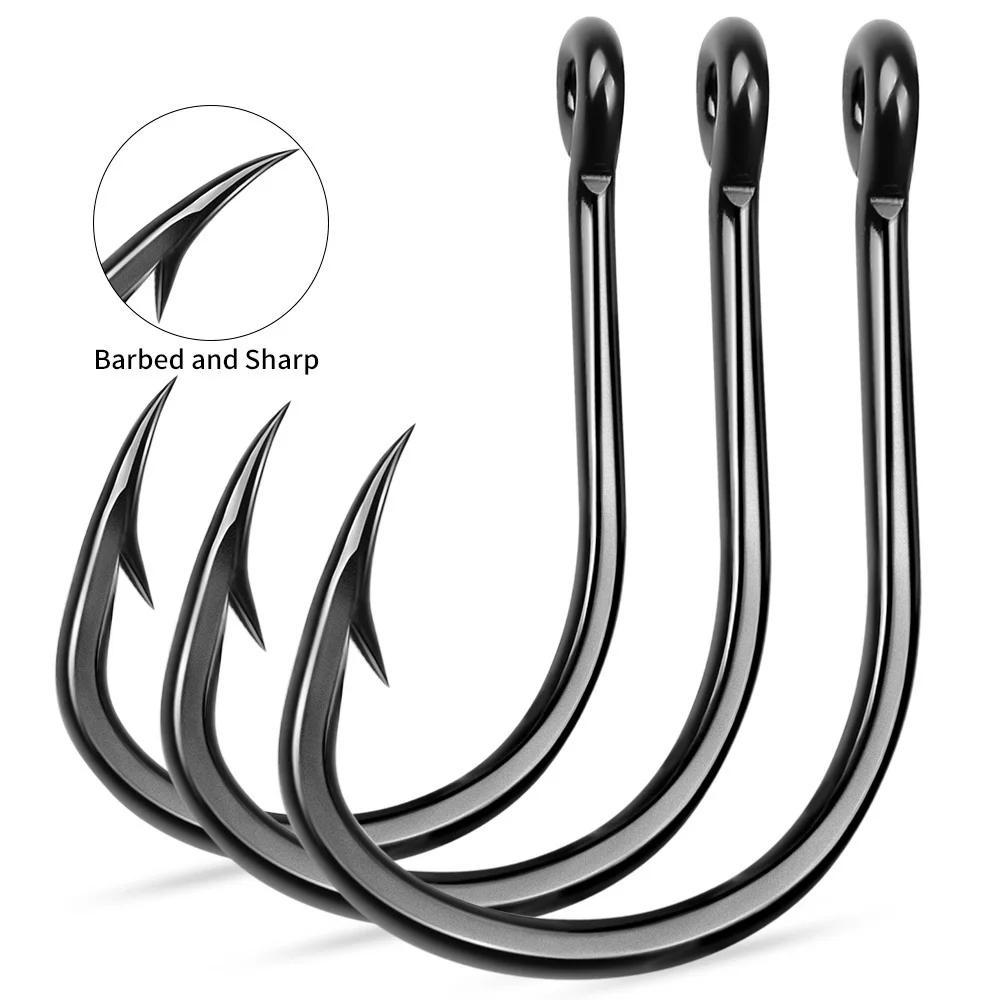 10Pcs Angelhaken Dicke High Carbon Stahl Angelhaken Lron Haken Mit Barb Haken für Haihu Fluss Angeln Getriebe Zubehör Großhandel