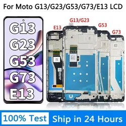 AAA Quality For Motorola Moto G13 G23 G53 G73 LCD XT2335-2 Display Touch Screen Digitizer withFrame,For Moto E13 LCD Replacement