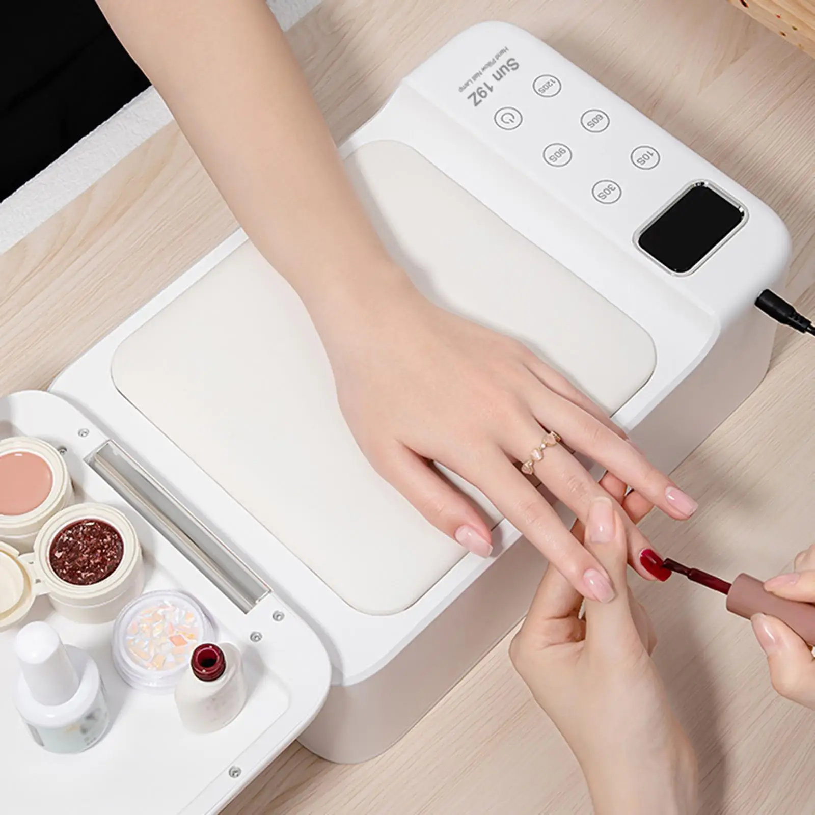 

LED Nail Lamp with 63 Beads Portable Quick Dry LED Nail Dryer 180W Manicure Tool for Home Salon Nail