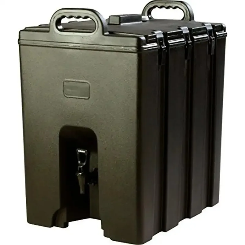 Insulated Beverage Dispenser 10 Gallon Black Catering Events Kitchens Restaurants Dripless Handles Non-Metal Latches Easy
