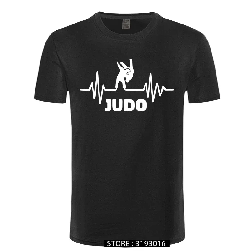 Heartbeat Of Judo T-shirts Men Summer Fashion Short Sleeve T Shirt Cotton Funny Printed Tops Mens Tees Camisetas