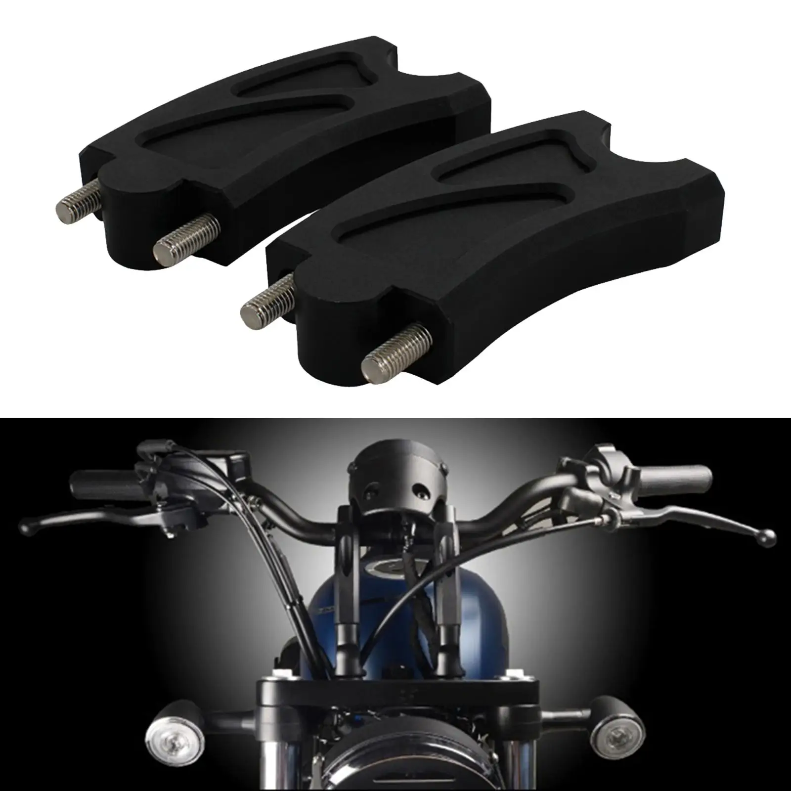 

Universal Motorcycle Handle Bar Risers Handlebar Clamp Back Move Mount Connector