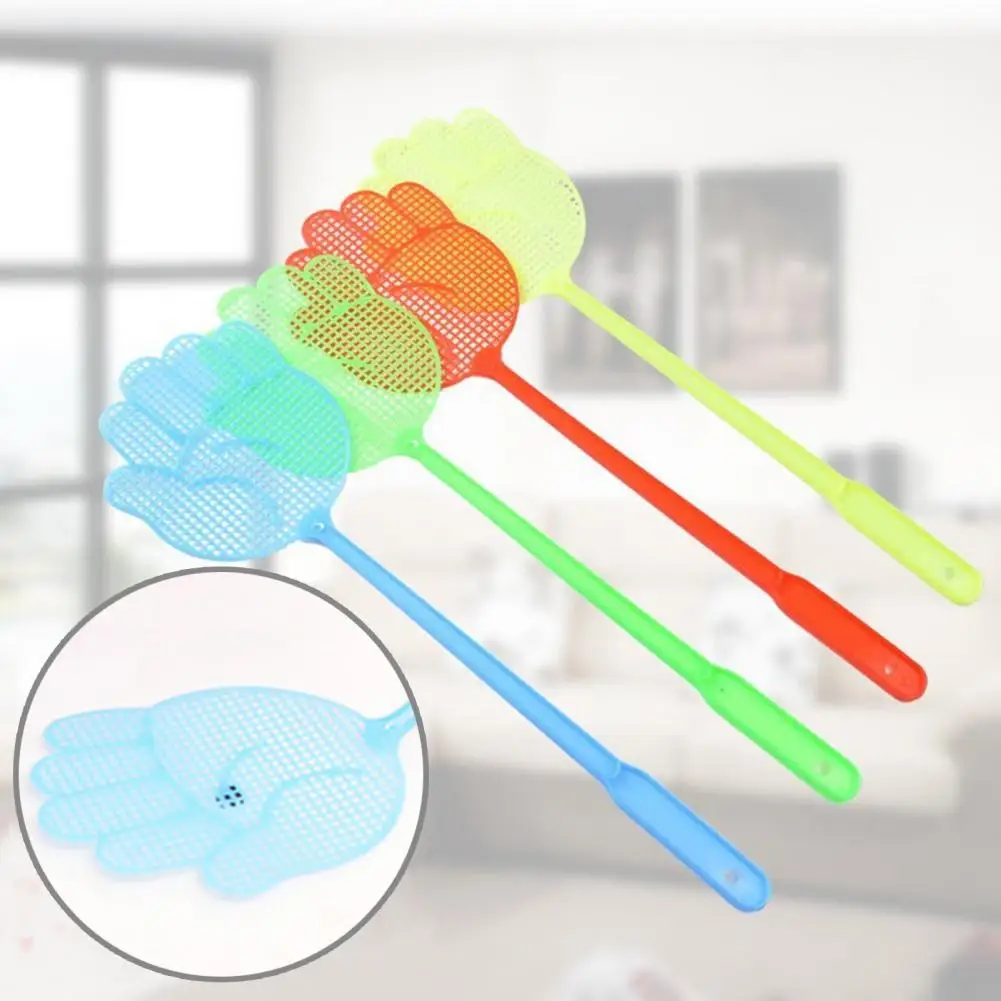 

4Pcs Palm-shaped Swatters Efficient Fly Swatters Flexible Bug Zapper PP Handheld Long Handle Fly Swatter Trap Household Supplies