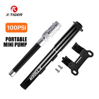 X-TIGER Mini Bicycle Pump 100PSI Portable Aluminum Alloy Manual Air Pump Tire Inflator MTB Road Bike Pump