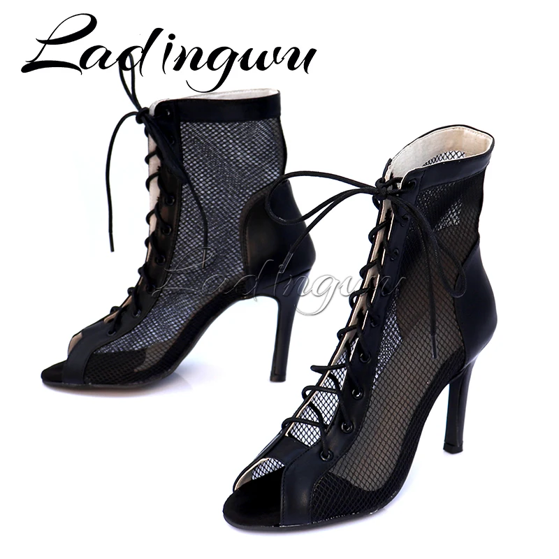 Ladingwu New Latin Dance Boots Salsa Tango Dance Shoes For Ladies Indoor Sports Dance Shoes Professional Ballroom Dance Shoes