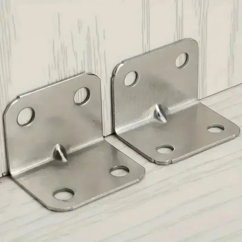 20pcs Stainless Steel Corner Bracket 90 Degree Right Angle Fixed Bracket for Wood Furniture Bedframe Cabinet Accessories