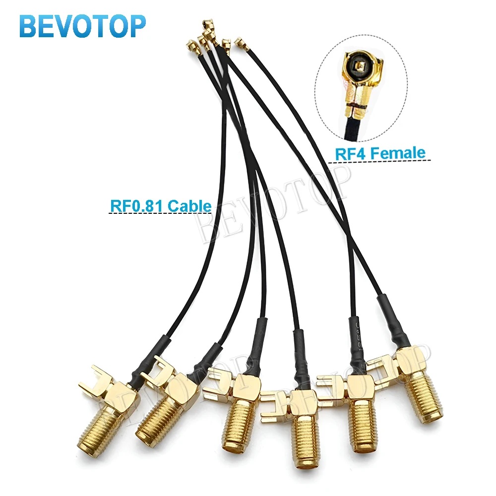 10Pcs SMA to Jumper 4Pin PCB RP-SMA Female to MHF-4 Female RF0.81 Cable WIFI Antenna Extension Pigtail for RF Communication