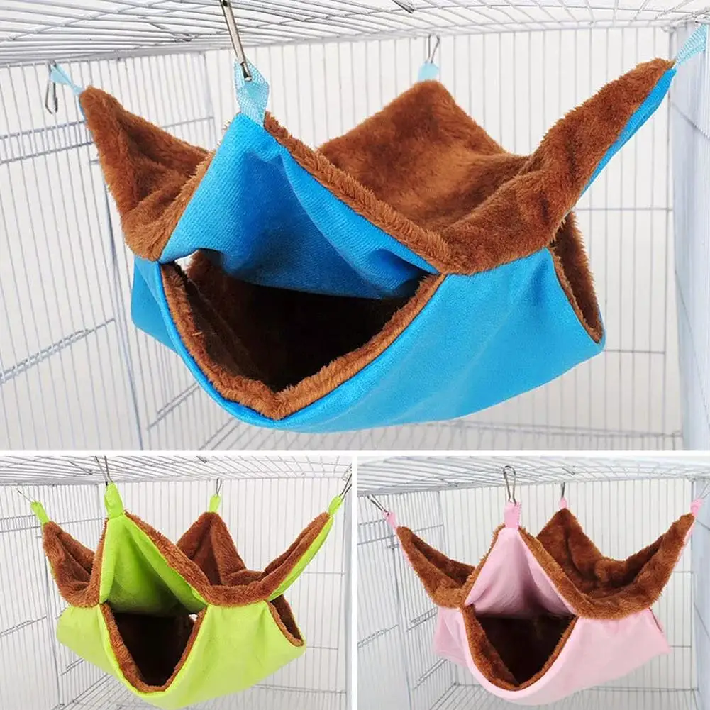 Sugar Hammock Double-layer Design Winter Warm Small Bag Sleeping Pet Cotton Honeybird Hanging Resting Comfort Hand-woven V0y3