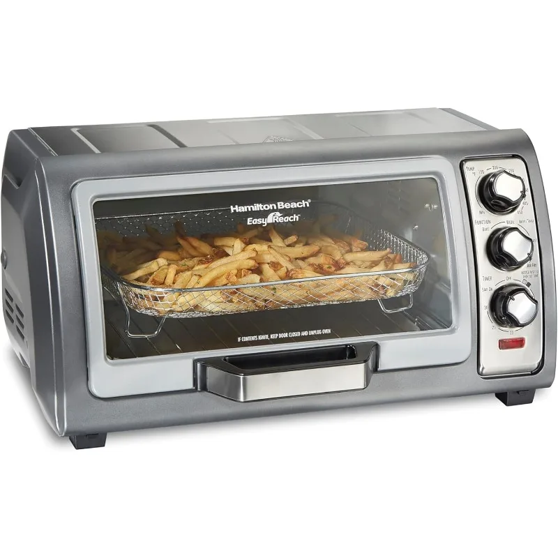 

Hamilton Beach Toaster Oven Air Fryer Combo with Large Capacity, Fits 6 Slices or 12” Pizza, 4 Cooking Functions for Convection