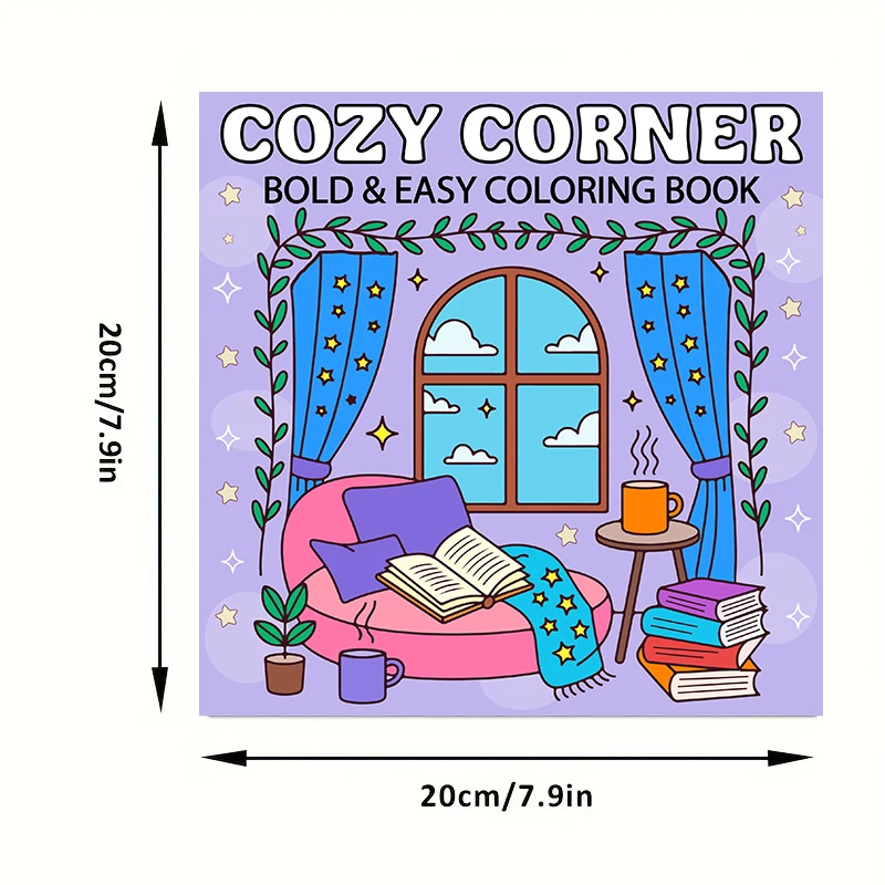 28 Pages Cozy Coners Coloring Book for Adult Stress Reduction | Colouring Book for Stress Relief and Mood Reduction Valentine