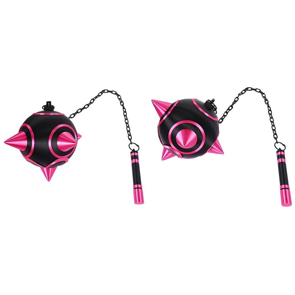 Rem Cosplay Re Zero Costume Flail Mace Prop Black‑Pink Spiked Ball Meteor Hammer Chain Handle Replica Weapons Prop Halloween view 6