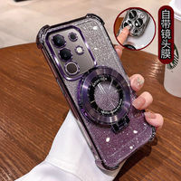 Luxury Glitter Magnetic Bracket Case for vivo Y29 4G Shockproof Silicone Cover