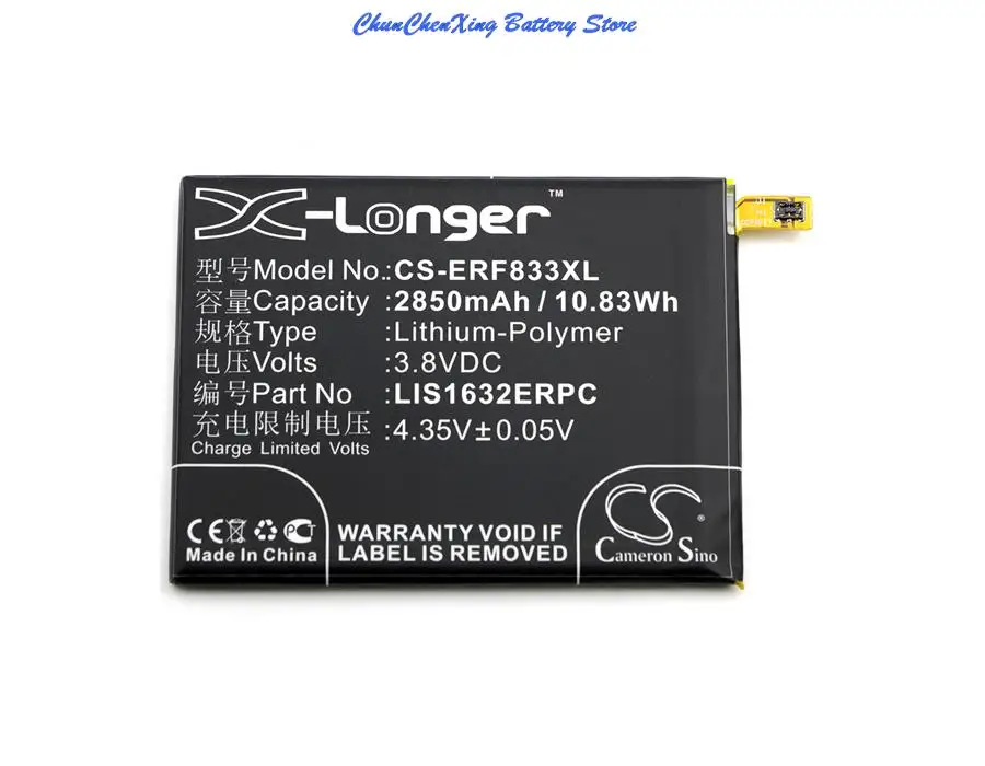 Cameron Sino 2850mAh Battery 1305-6549, LIS1632ERPC for Sony F8331, F8332, Xperia XZ, Xperia XZ Dual SIM