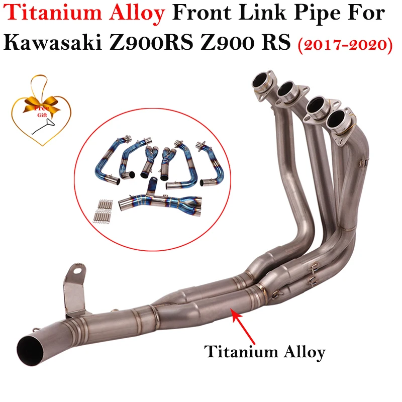 

Titanium Alloy For Kawasaki Z900RS Z900 RS 2017 - 2020 Motorcycle Exhaust System Front Mid Link Pipe Motorcross Escape Modified