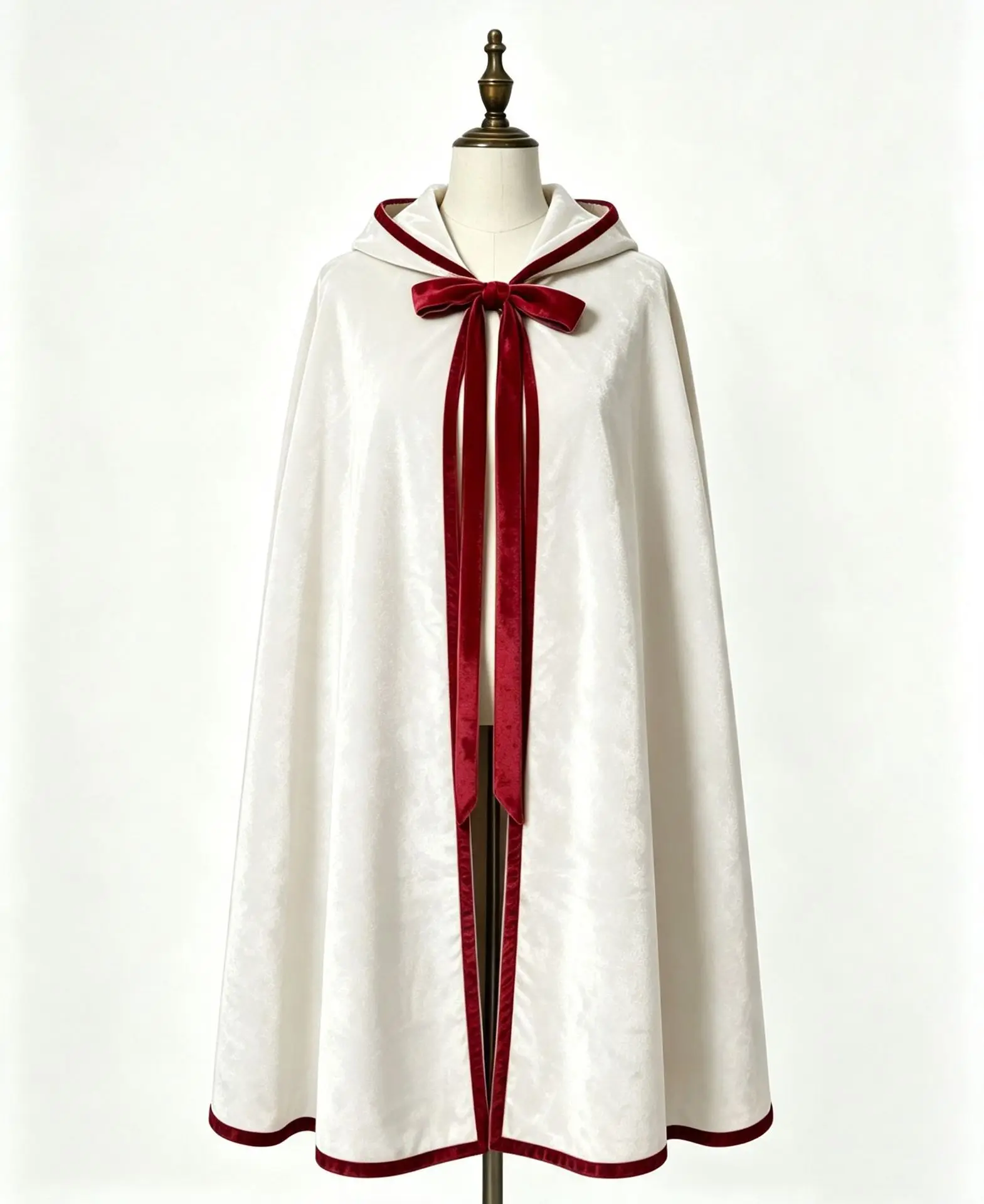 Vintage Kapuzenumhang aus Samt mit Goldrand, Renaissance-Hexenkostüm, mehrfarbig, Halloween, Feiertagsparty, Maskerade, Cosplay-Robe – Detail 6