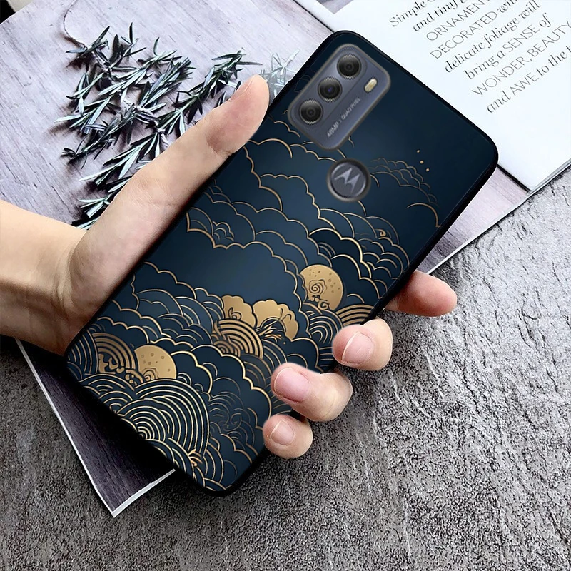 Japanese Mountain Wave Cloud Phone Case For Moto Edge 50 40 Pro Edge 40 30 Ultra Neo Fusion G Power G Stylus G Play E32 E20 E40