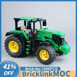 NEW 1008pcs Moc Farm John Dered 6130R Tractor model DIY creative ideas Children Toy birthday Gift Technology building blocks