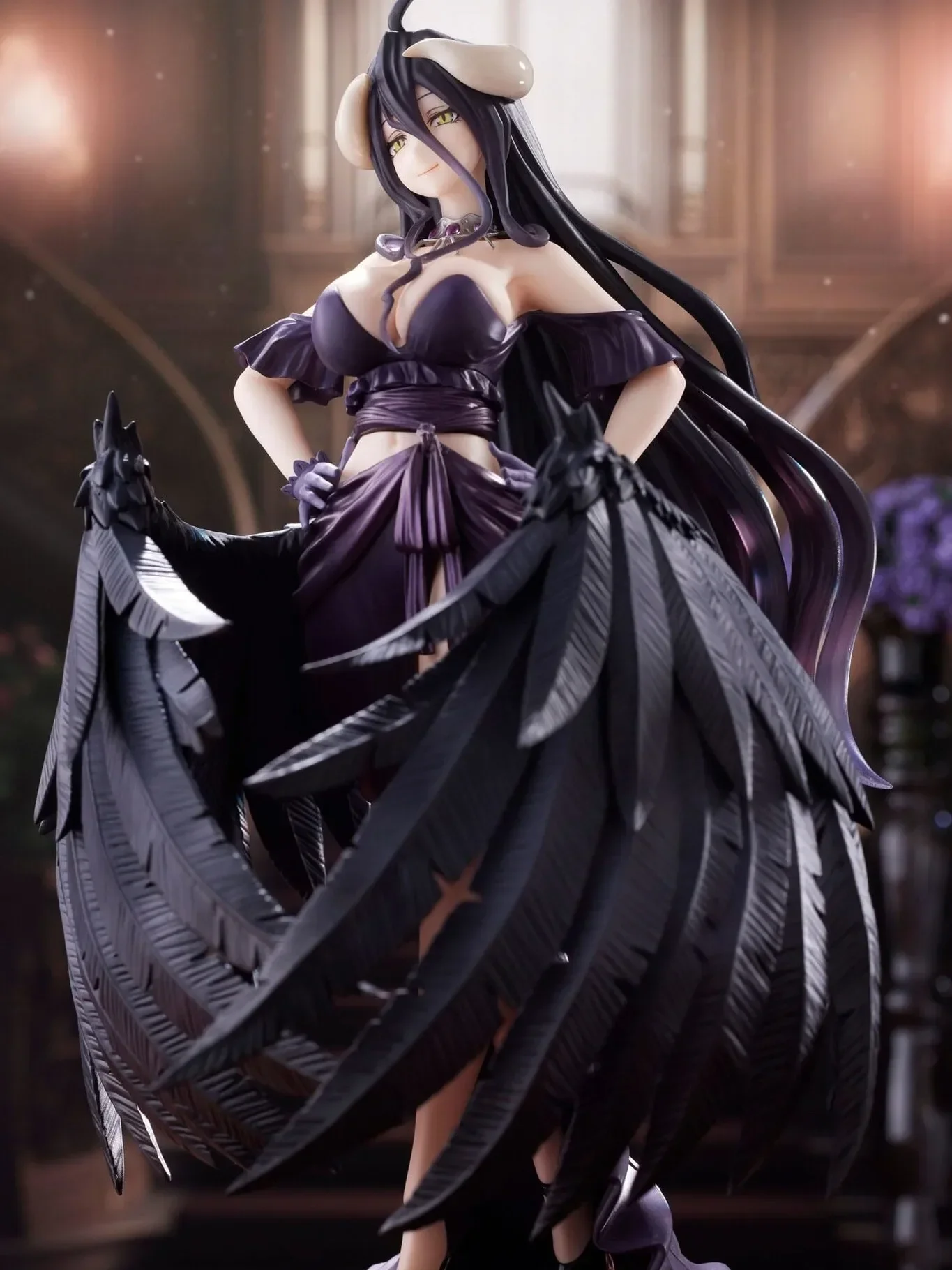 In Stock Original 20cm PVC Artist MasterPiece AMP Overlord Albedo Black Dress Taito Action Around Genuine Dolls Toy Gift