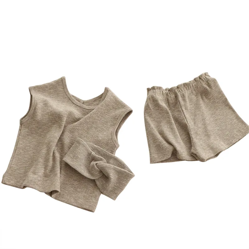 Conjunto de verano para bebé, cárdigan sin mangas, pantalones cortos, ropa de dos lados, ropa de Boutique para niños